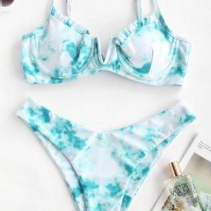ZAFUL Tie Dye Frilled Bikini Medium